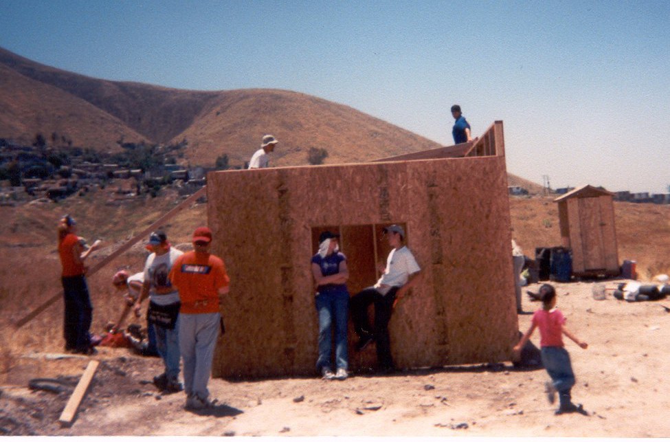 Building the frame for the roof